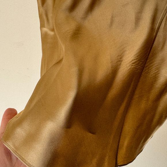 Vintage Silk Square Neck Champagne Tank Top - Picture 7 of 9